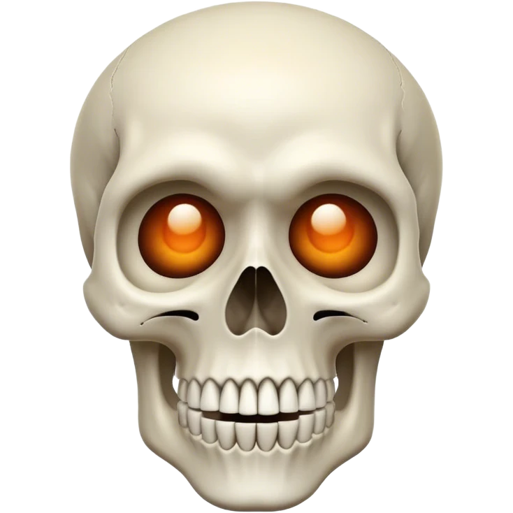 a skull with a confused expression, goofy, from memes emoji