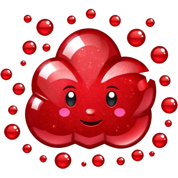 red glitter art emoji