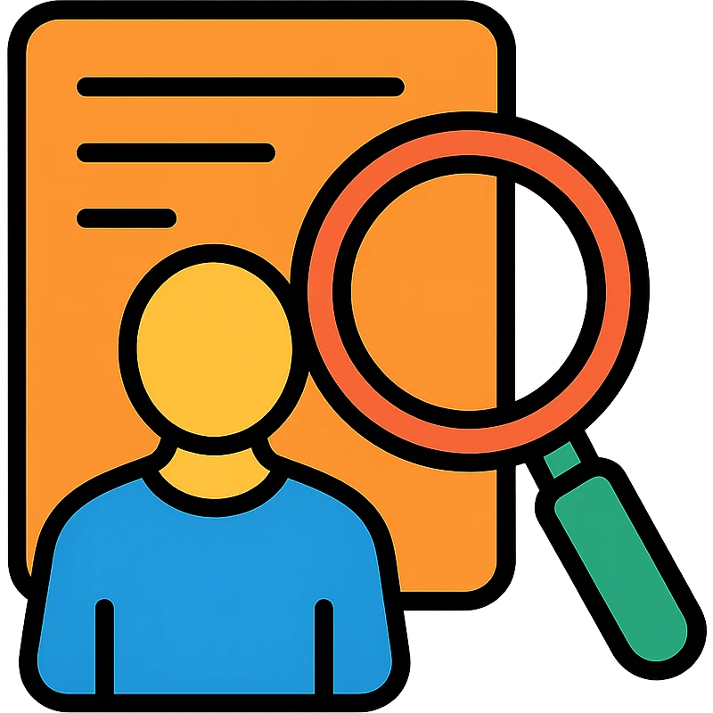 UI/UX design skill icon user research, clean and modern style emoji