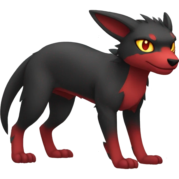 cool black red animal hybrid Fakemon full body emoji