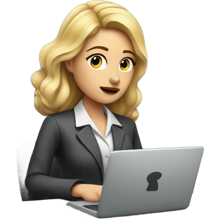 Blonde Woman data analyst thinking emoji