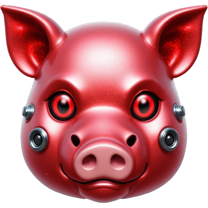 red glitter cyberpunk pig emoji