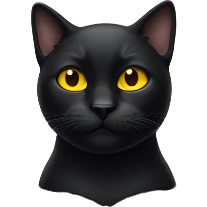 A black cat with yellow eyes emoji