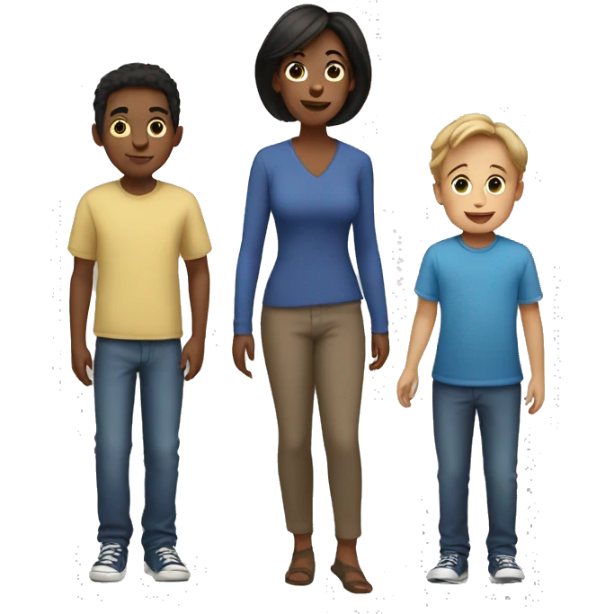 Mom and 3 boys emoji