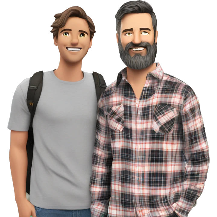 two boys in plaid emoji