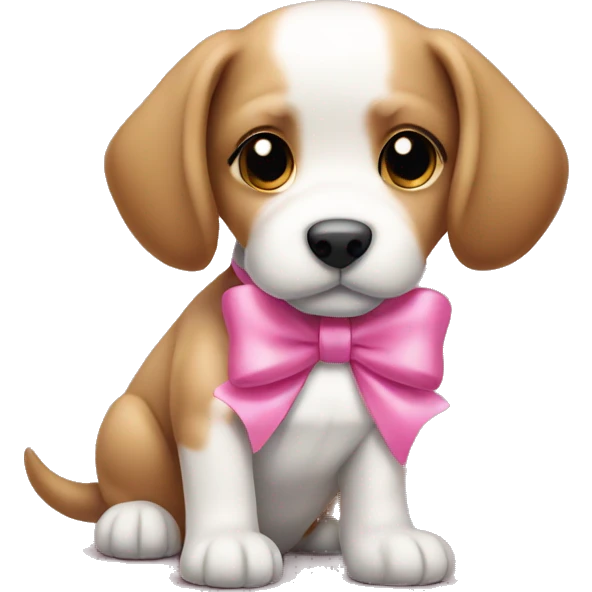 Puppy dog with pink bow emoji