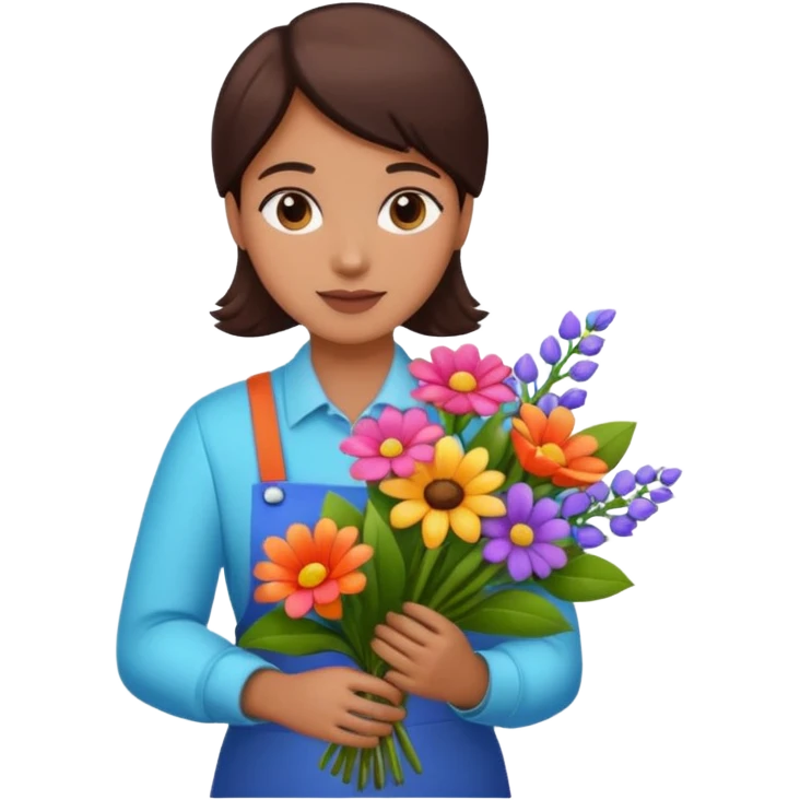 a beautiful bouquet of flowers in the hands of a florist emoji