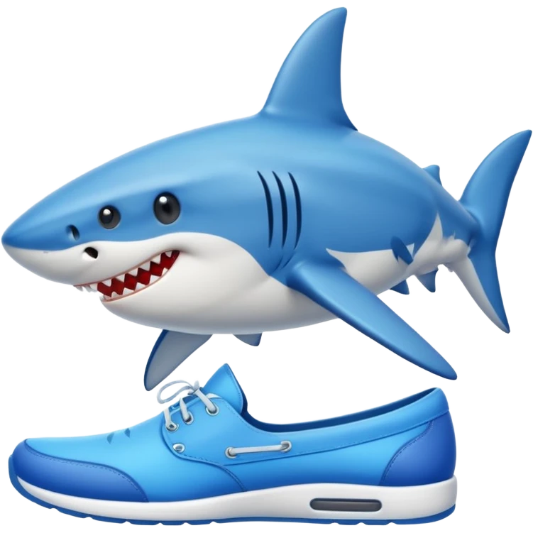 Shark with blue shoes emoji