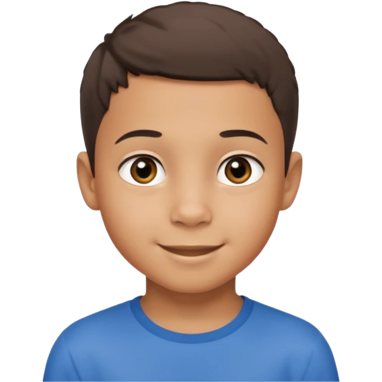Mixed race 8yr old boy with shirt hair beautiful eyes and a cheeky smile emoji