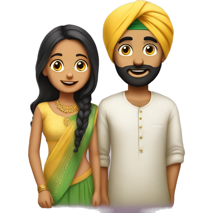 A punjabi boy with a cute punjabi girl emoji