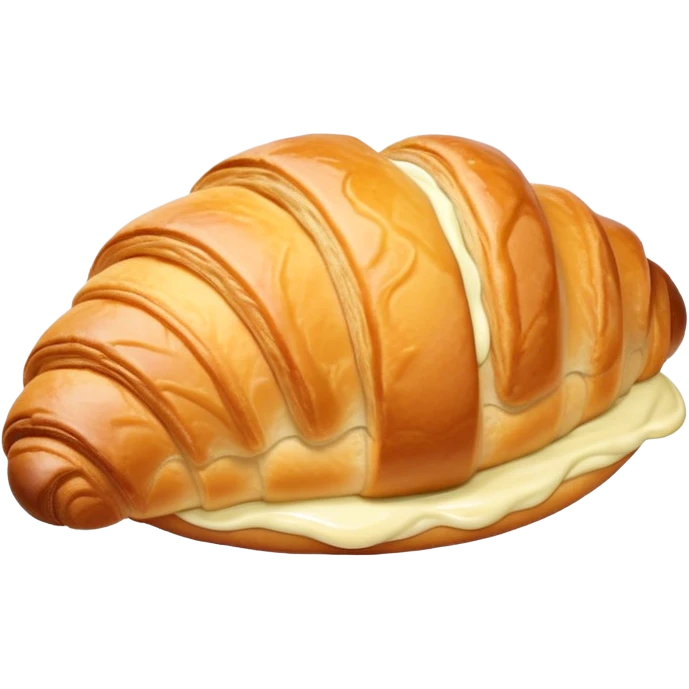 A croissant with pale olive cream  emoji