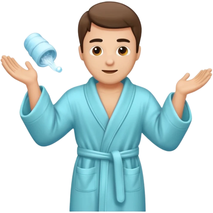 Create a man taking off his bathrobe  emoji