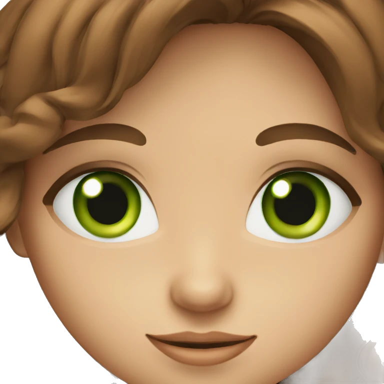 Cute brown haired with green eyes emoji