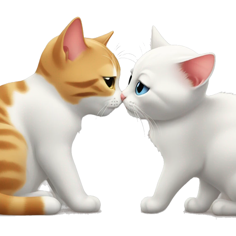 cat kisses cat emoji
