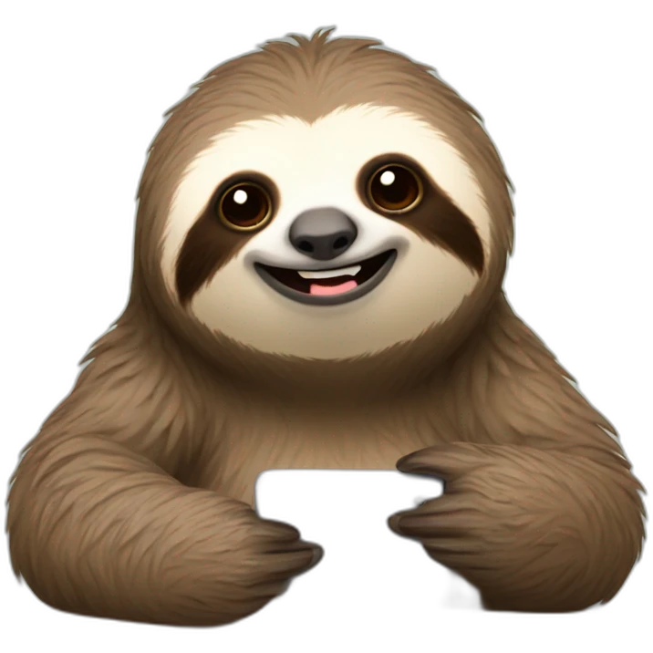 sloth texting emoji