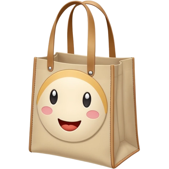 cartoon market bag, do not add stripes and make it empty. Do not add face emoji