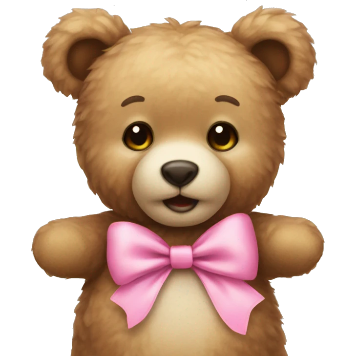Teddy bear wearing a pink bow emoji