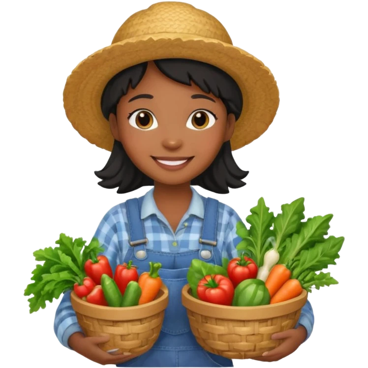 make a cute black girl farmer  emoji
