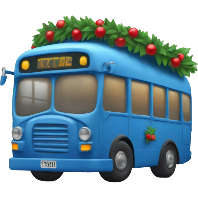 blue electrobus wrapped in a garland  emoji