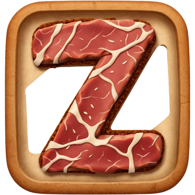 number 7 made of meat emoji