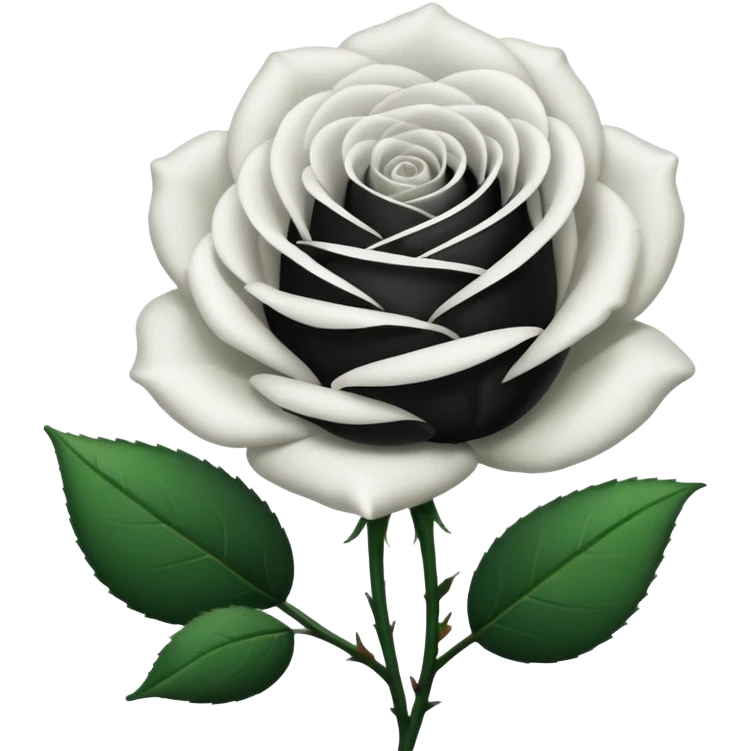 Black and white rose combine with stems emoji