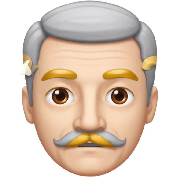 The disguised emoji but with gray eyebrows and mustache emoji