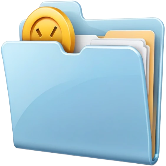 Mac folder icon in light pastel blue color emoji