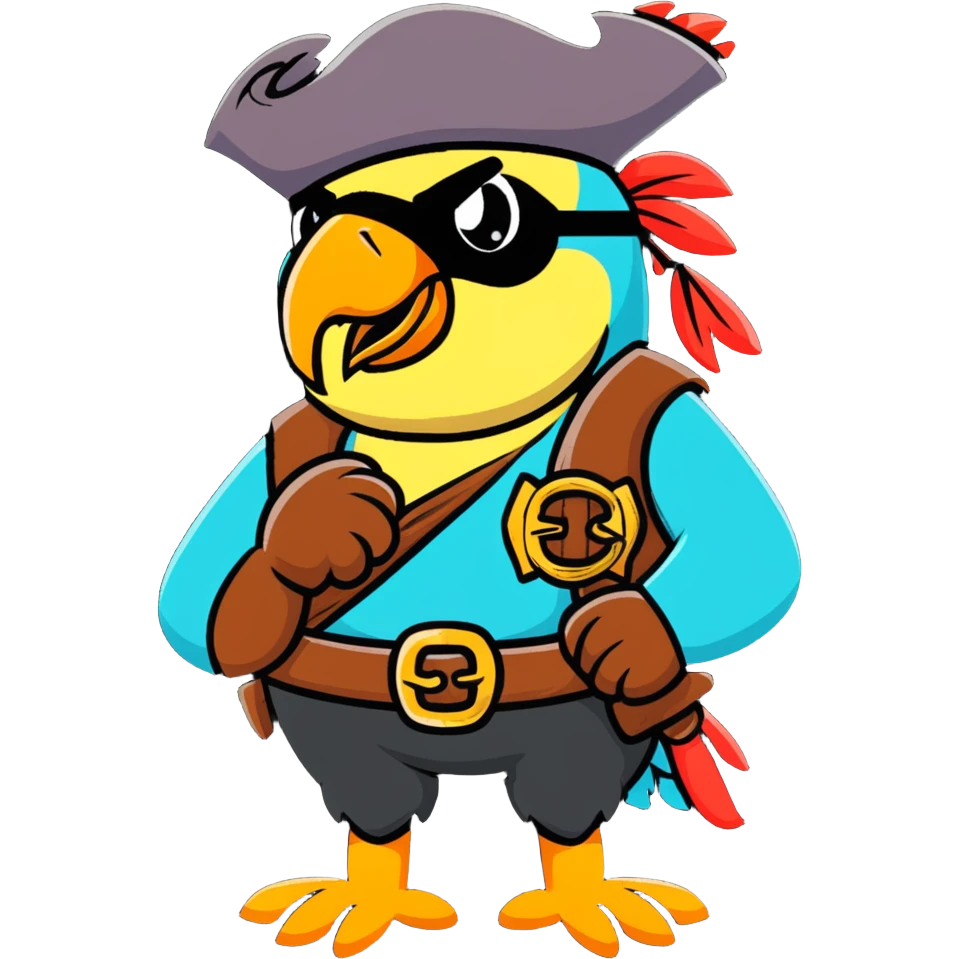 old pirate with a parrot on his shoulder emoji