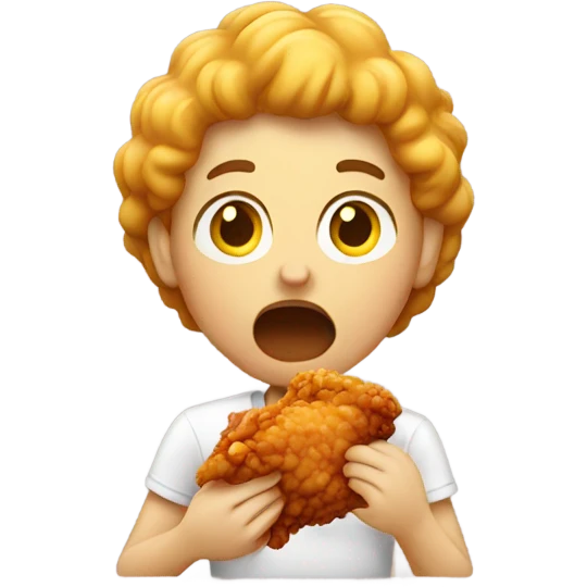 Person eating fried chicken emoji