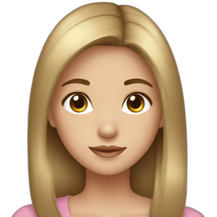 girl, brown hair with blonde highlights, hetrochromia emoji