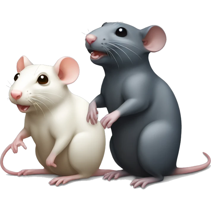two different color rats emoji