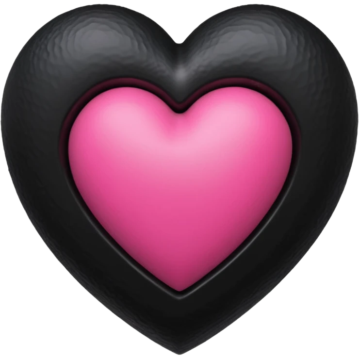 realistic 3d soft blackpink goth heart emoji