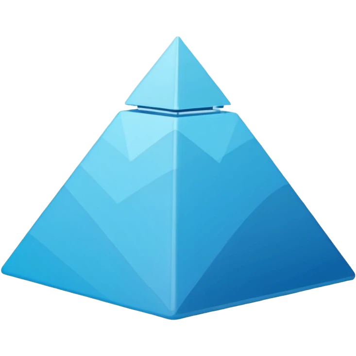 flat pyramid with three layers (blue) emoji