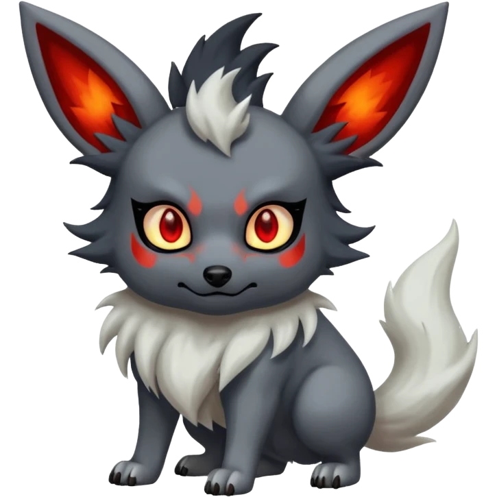 White Dull Demonic Mightyena-Flareon-animal emoji
