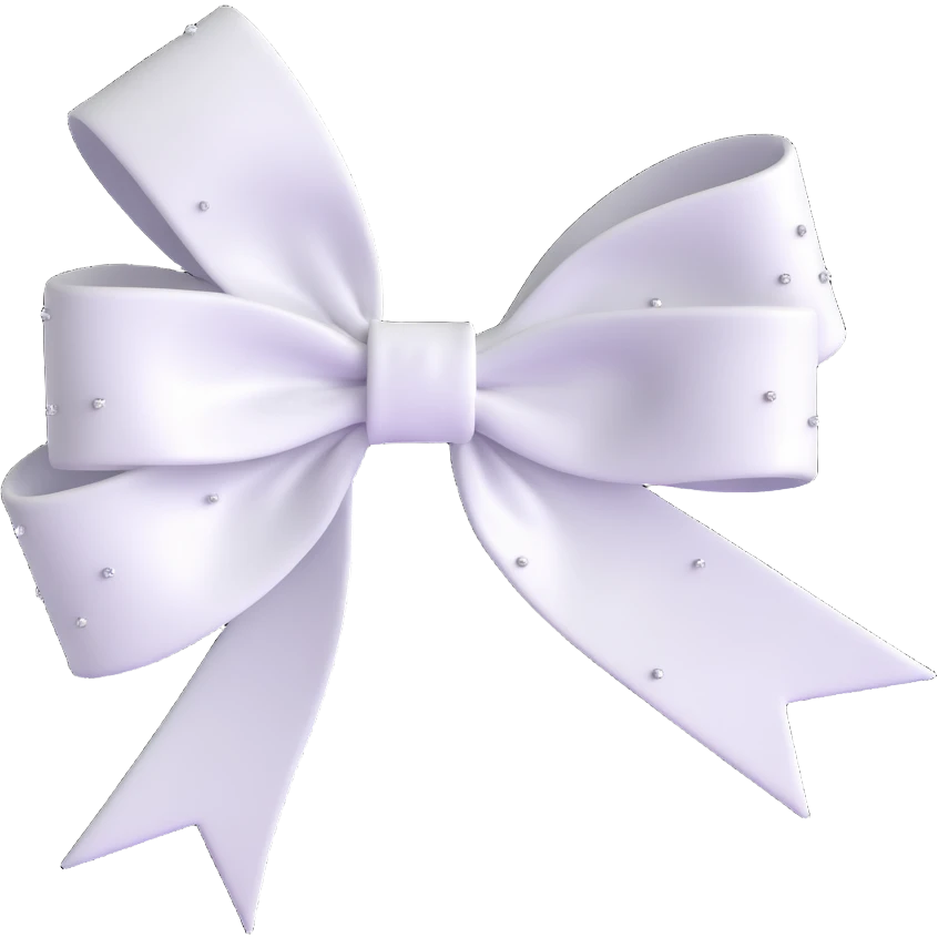 white bow with sparkles emoji