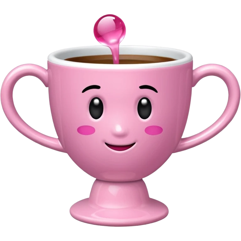 Hellrosa standlay Cup mit pinkem ,,L“ Anhänger emoji