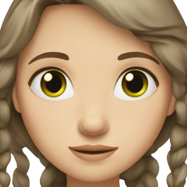 girl with lind brown hair and green eyes  emoji
