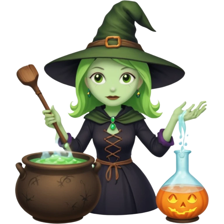 green witch cooking potion emoji
