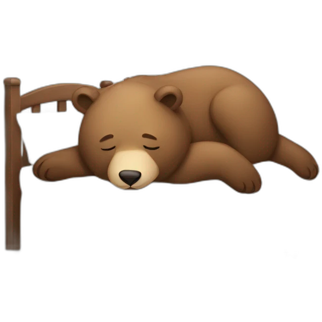 Lazy bear sleepy emoji