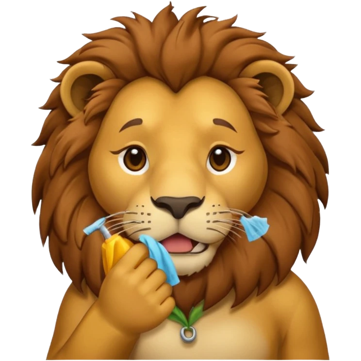 lion wiping its nose emoji