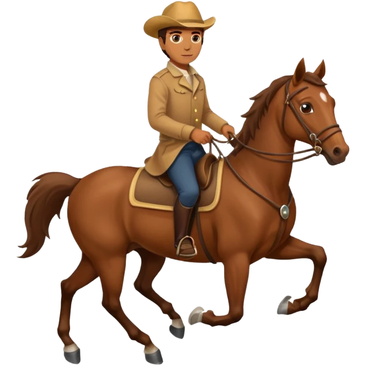 Man rabbit riding horse strides  emoji
