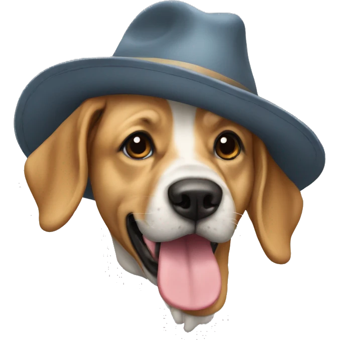 Chien qui porte un chapeau  emoji