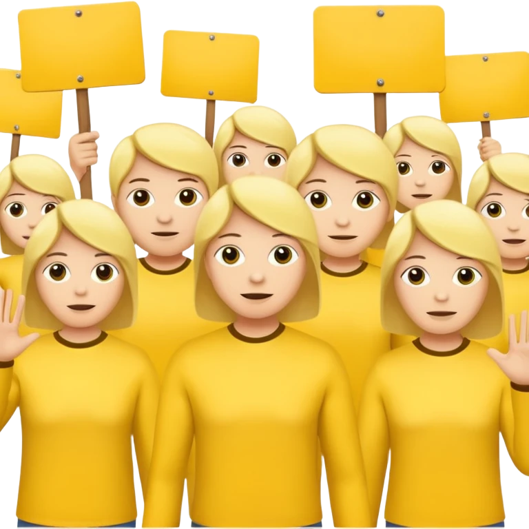 yellow people staging a demonstration emoji