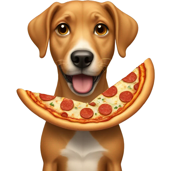 Dog eating pizza emoji