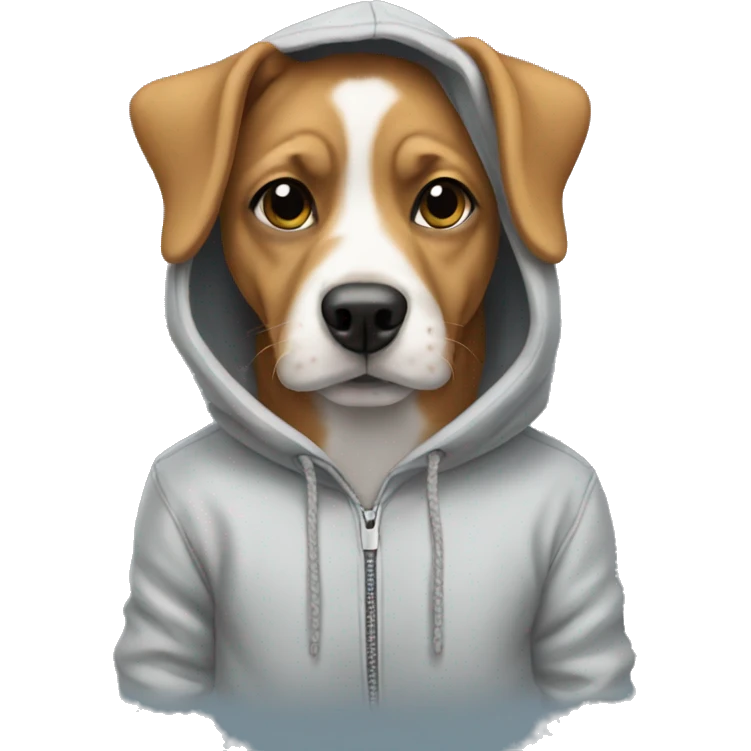 Dog wearing a hoodie emoji