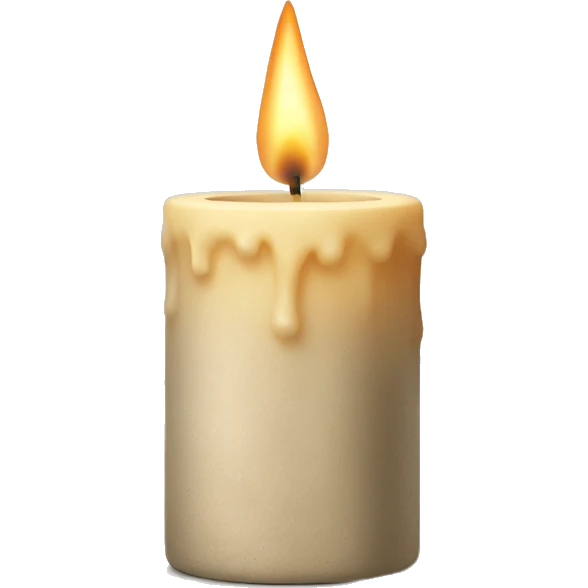 Candle in beige concrete vessel emoji