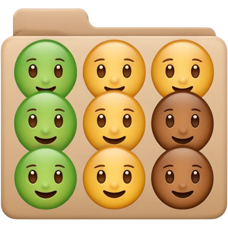 cute emoji folder divider brown beige green emoji