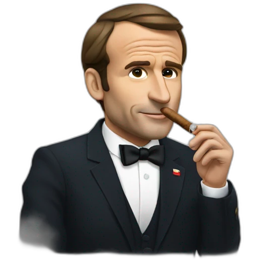 macron french president smoking a cigar emoji