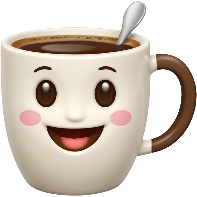 Cute smiling coffee cup emoji