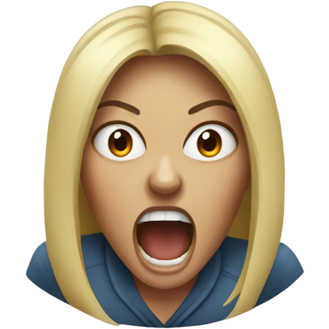 Angry woman screaming emoji